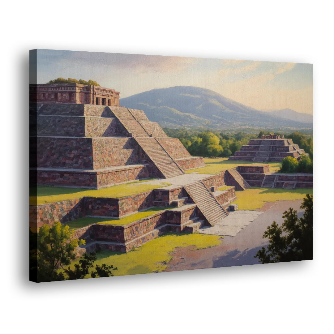 Temple of Quetzalcoatl Side - Canvas Wall Art