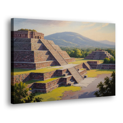 Temple of Quetzalcoatl Side - Canvas Wall Art