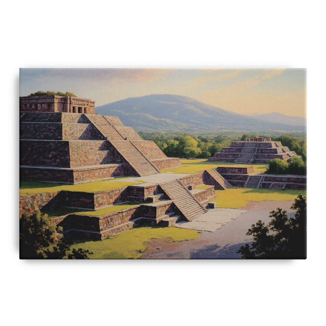 Temple of Quetzalcoatl Front - Canvas Wall Art