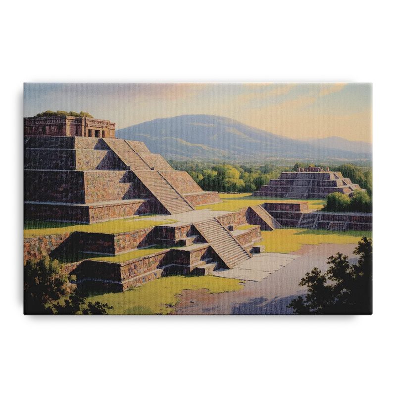 Temple of Quetzalcoatl Front - Canvas Wall Art