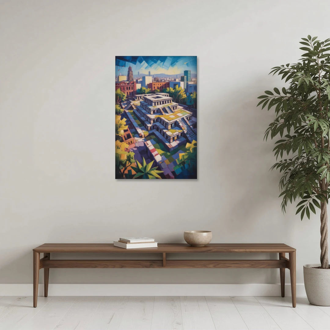 Templo Mayor Ruins - Canvas Wall Art - Coffee Table - 24x36