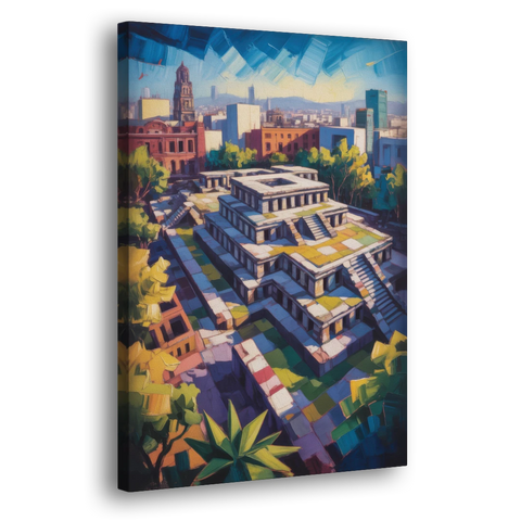 Templo Mayor Ruins - Canvas Wall Art - Side