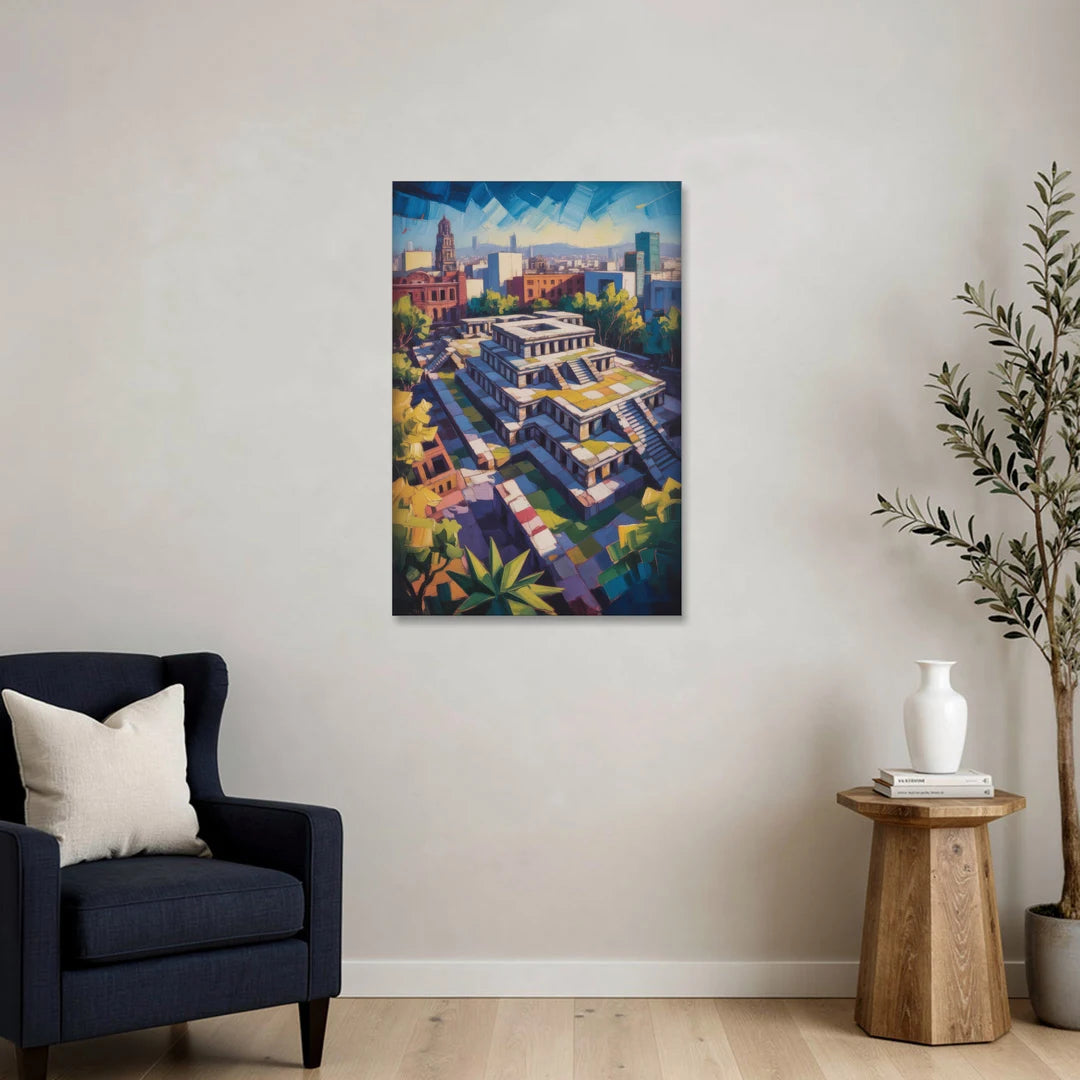 Templo Mayor Ruins - Canvas Wall Art - Sofa - 24x36