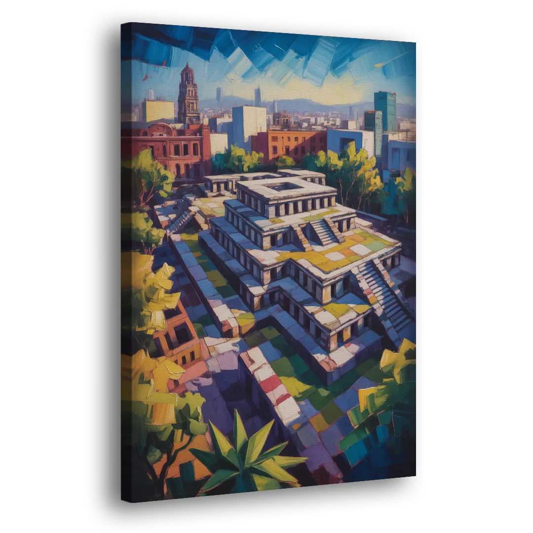 Templo Mayor Ruins Side - Canvas Wall Art