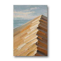Textured Beige Abstract Dune Crest - Canvas Wall Art - Front