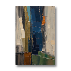 Textured Canvas Painting of Navy and Brass - Canvas Wall Art - Front
