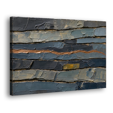 Textured Copper Seam in Basalt - Canvas Wall Art - Side
