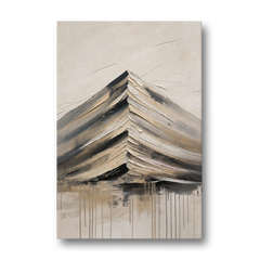 Textured Mountain Painting with Dripping Base - Canvas Wall Art - Front