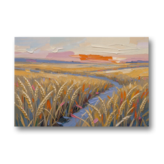Textured Ripened Grain at Dusk - Canvas Wall Art - Front