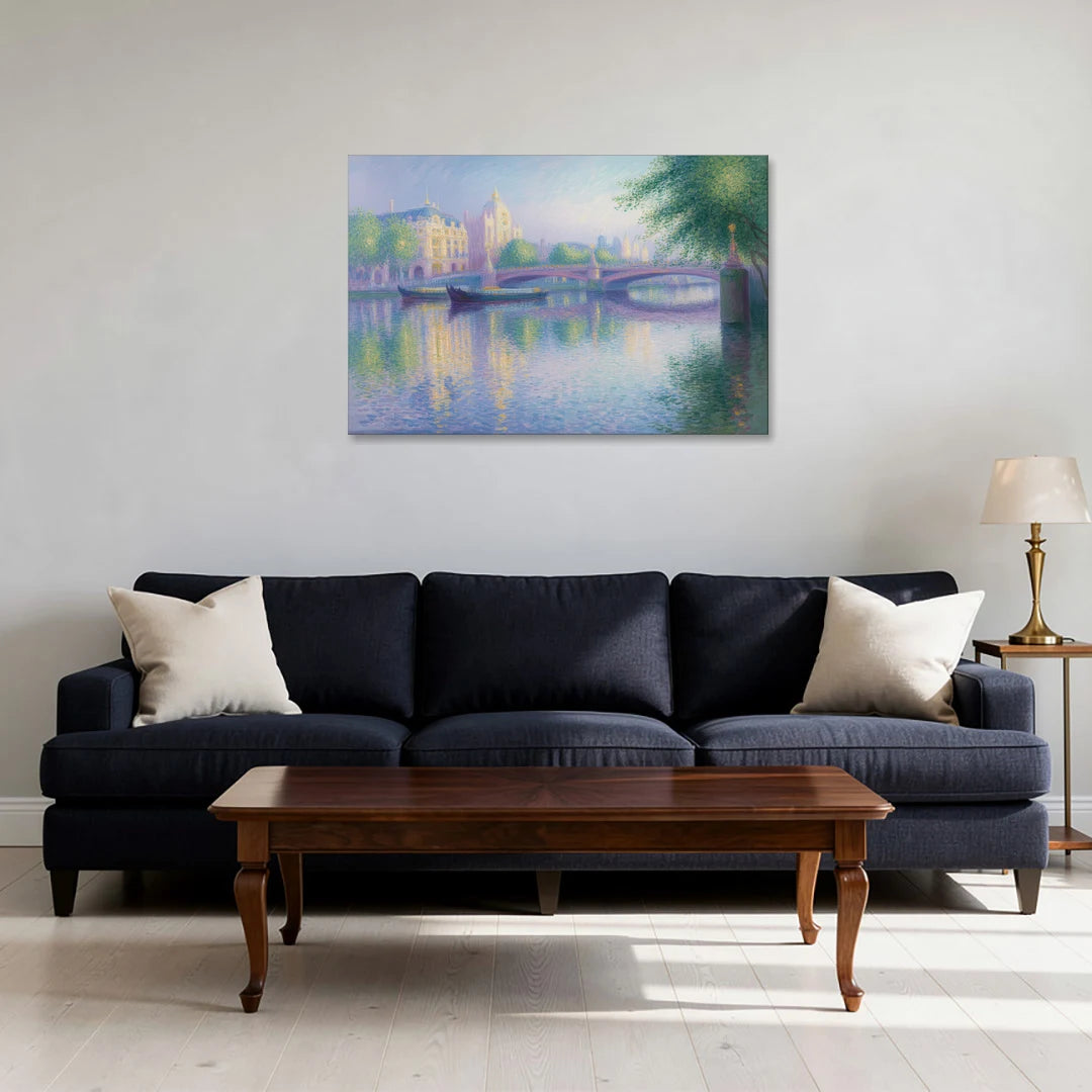 Thames Reflections - Canvas Wall Art - Sofa - 36x24