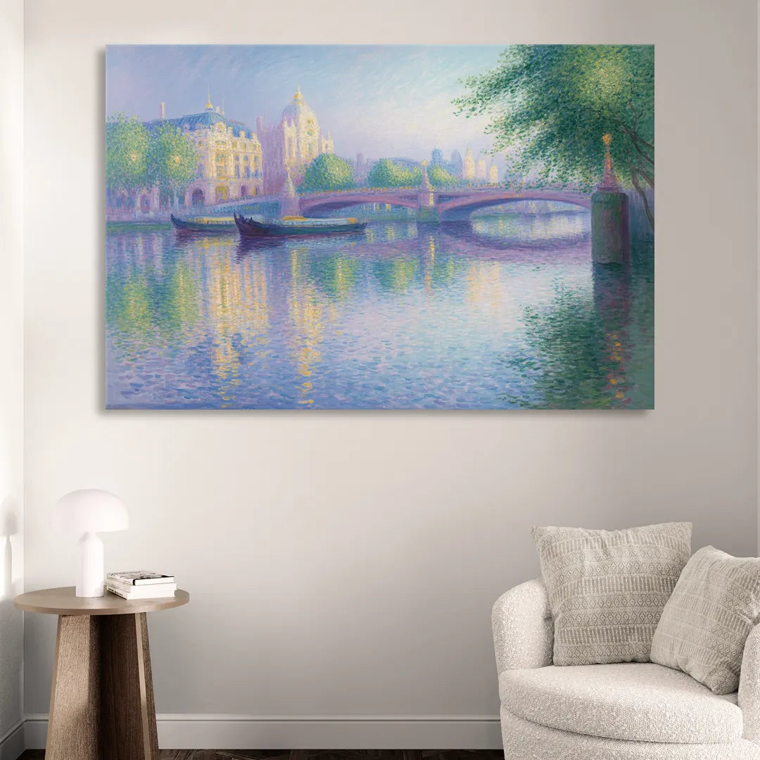 Thames Reflections Living Room - Canvas Wall Art