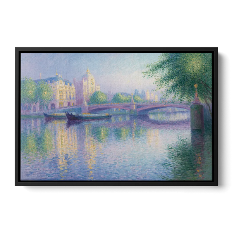 Thames Reflections Front - Black Canvas Wall Art