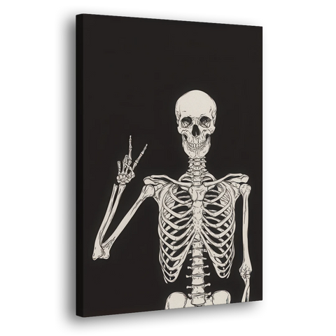 The Cool Halloween Skeleton - Canvas Wall Art - Side