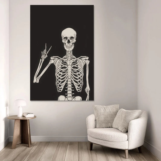 The Cool Halloween Skeleton - Canvas Wall Art - Sofa - 40x60