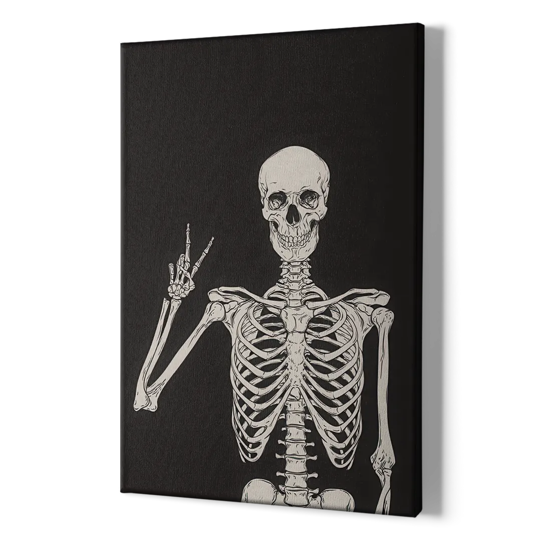 The Cool Halloween Skeleton - Canvas Print Art Sides