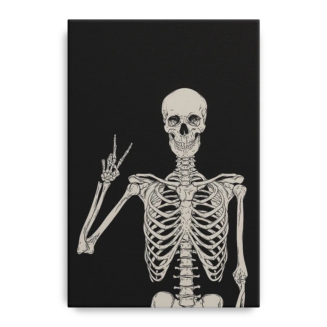 The Cool Halloween Skeleton Front - Canvas Wall Art