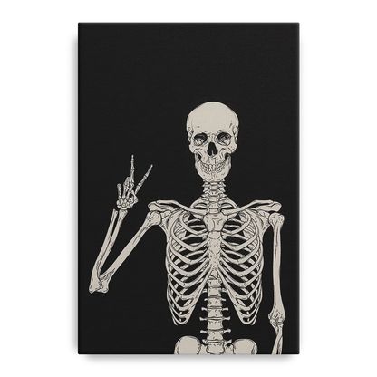 The Cool Halloween Skeleton Front - Canvas Wall Art