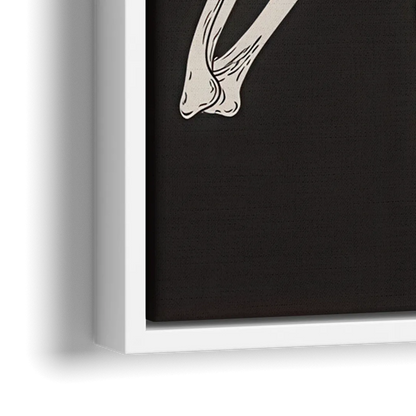 The Cool Halloween Skeleton - Close-Up White Frame Canvas