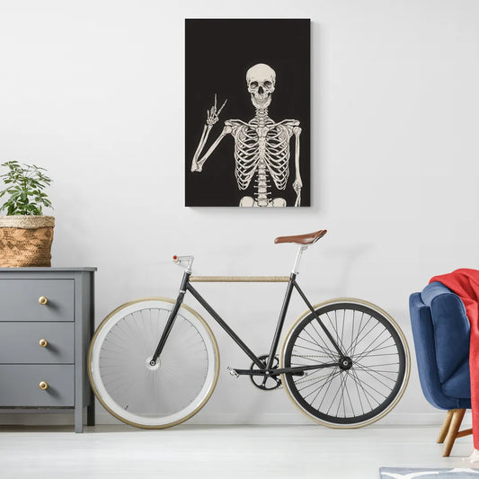 The Cool Halloween Skeleton - Canvas Wall Art Living Room