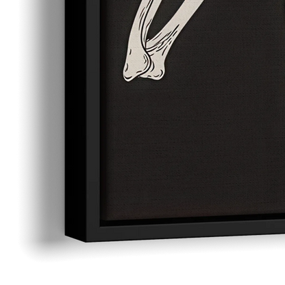 The Cool Halloween Skeleton - Close-Up Black Frame Canvas
