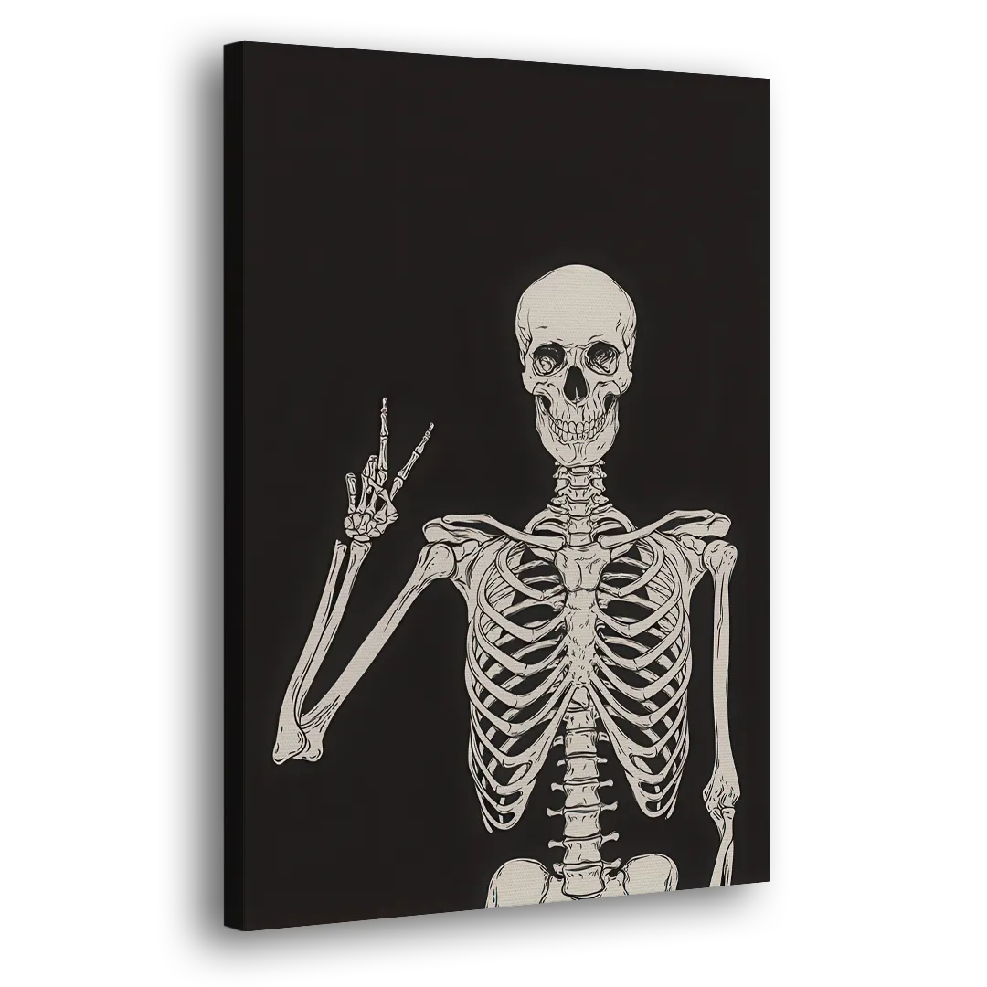 The Cool Halloween Skeleton Side - Canvas Wall Art