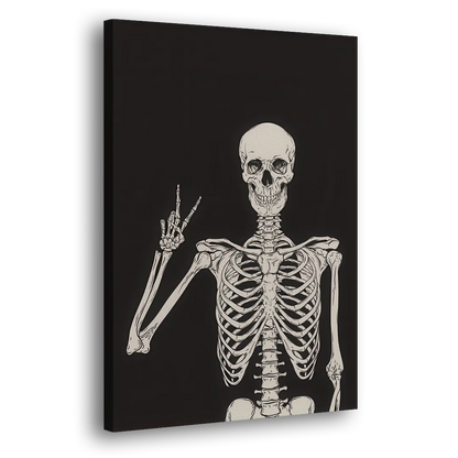 The Cool Halloween Skeleton Side - Canvas Wall Art