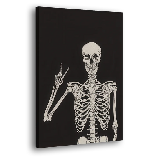 The Cool Halloween Skeleton Side - Canvas Wall Art