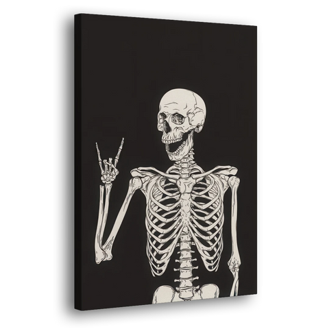 The Fun Halloween Skeleton - Canvas Wall Art - Side