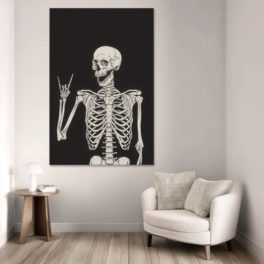 The Fun Halloween Skeleton - Canvas Wall Art - Sofa - 40x60