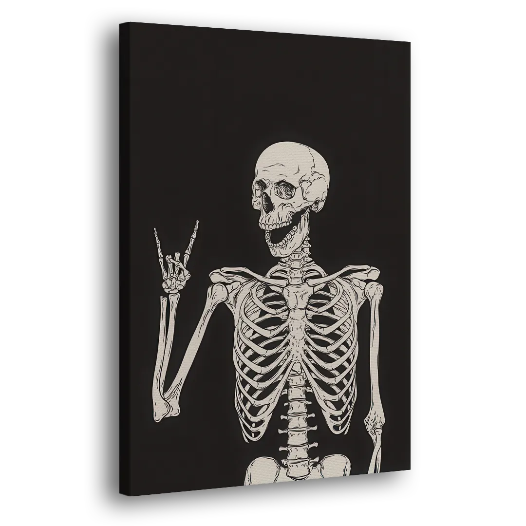 The Fun Halloween Skeleton Side - Canvas Wall Art