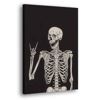 The Fun Halloween Skeleton Side - Canvas Wall Art