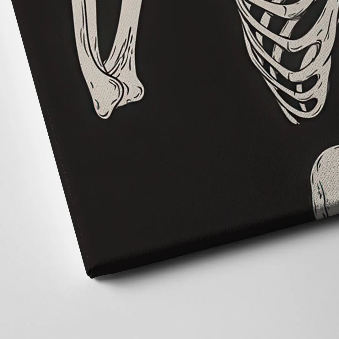 The Fun Halloween Skeleton Canvas Close Up