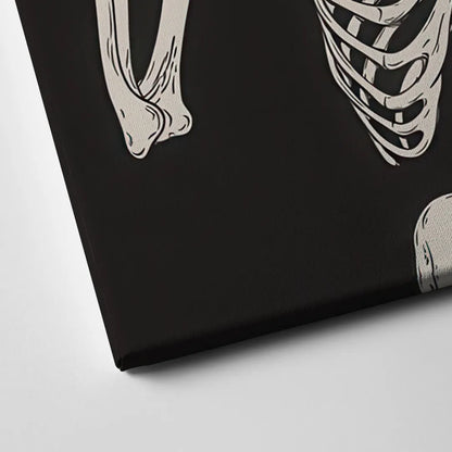 The Fun Halloween Skeleton Canvas Close Up
