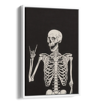The Fun Halloween Skeleton Side - White Canvas Wall Art