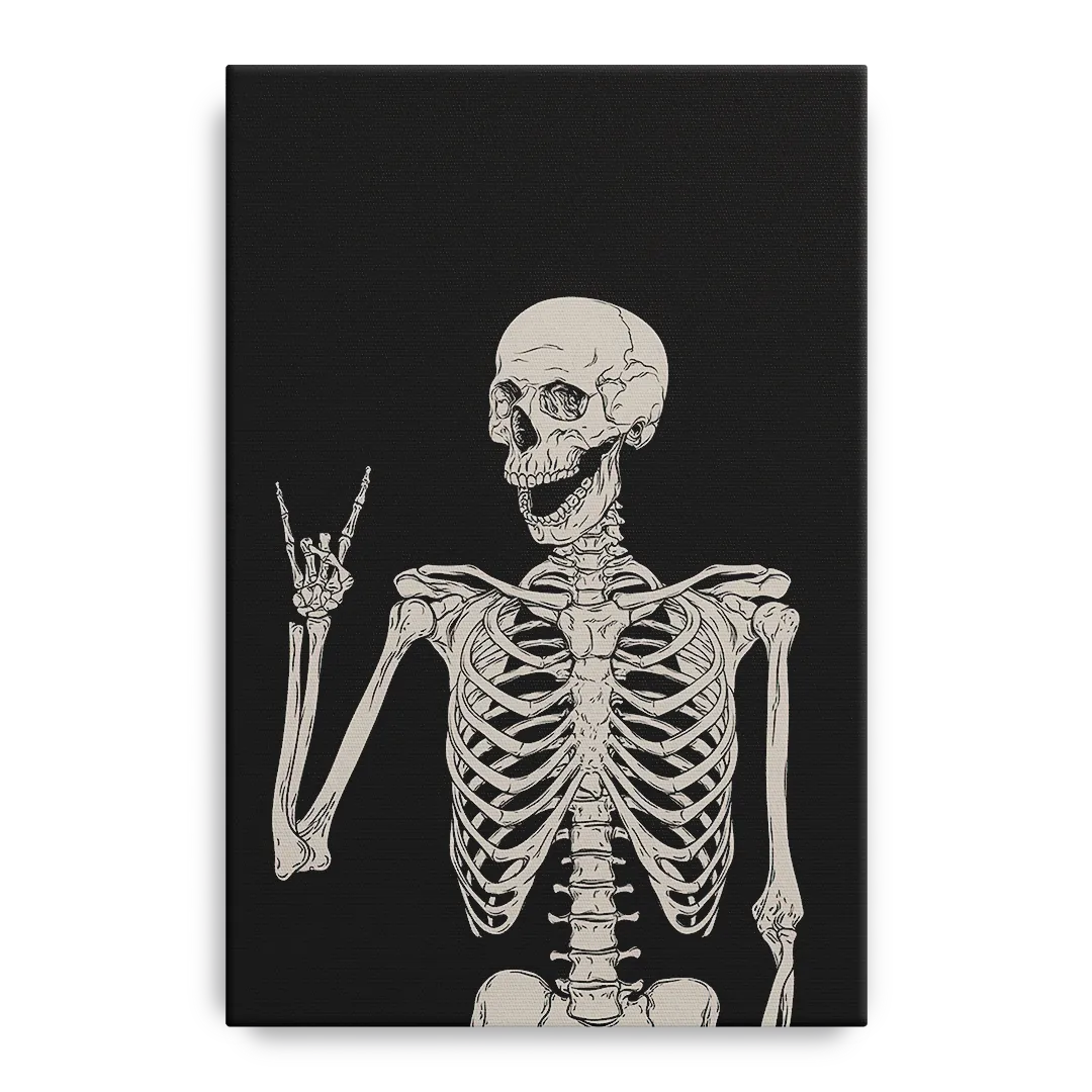 The Fun Halloween Skeleton Front - Canvas Wall Art