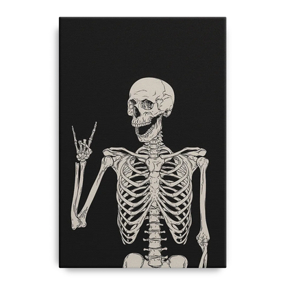 The Fun Halloween Skeleton Front - Canvas Wall Art