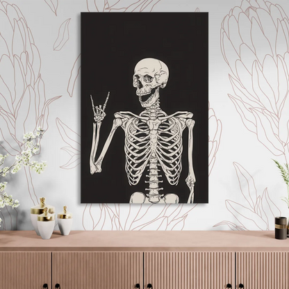 The Fun Halloween Skeleton Sitting Room - Canvas Wall Art