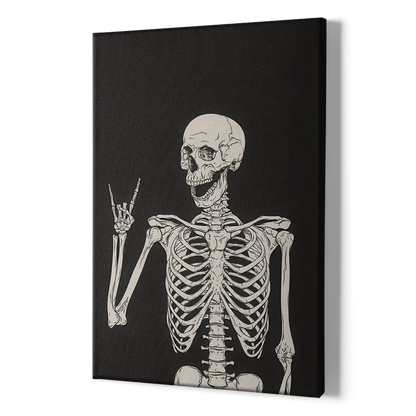The Fun Halloween Skeleton - Canvas Print Art Sides