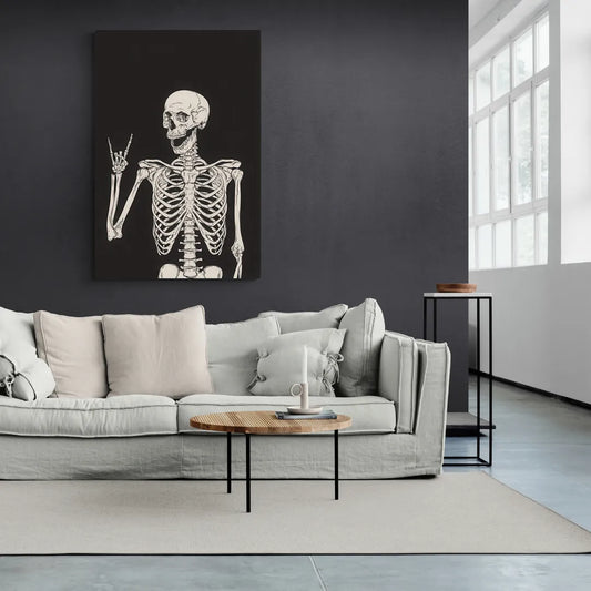 The Fun Halloween Skeleton - Canvas Wall Art Living Room