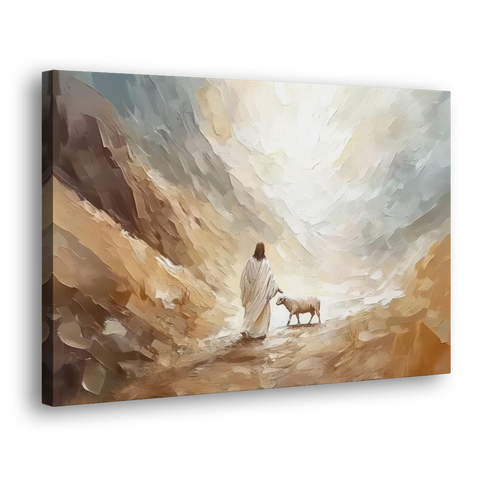 The Good Shepherd Abstract Christian - Canvas Wall Art - Side