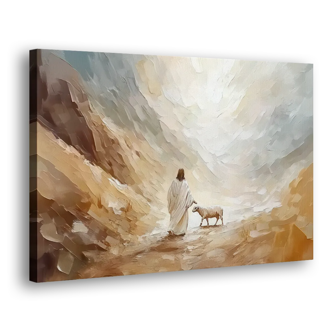 The Good Shepherd Abstract Christian Side - Canvas Wall Art