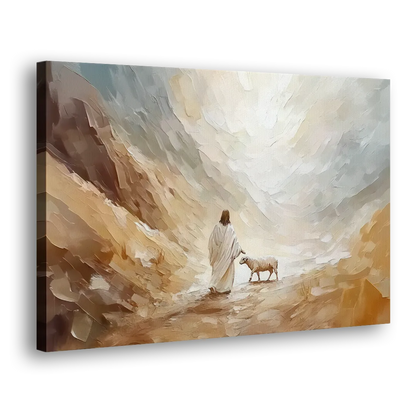 The Good Shepherd Abstract Christian Side - Canvas Wall Art