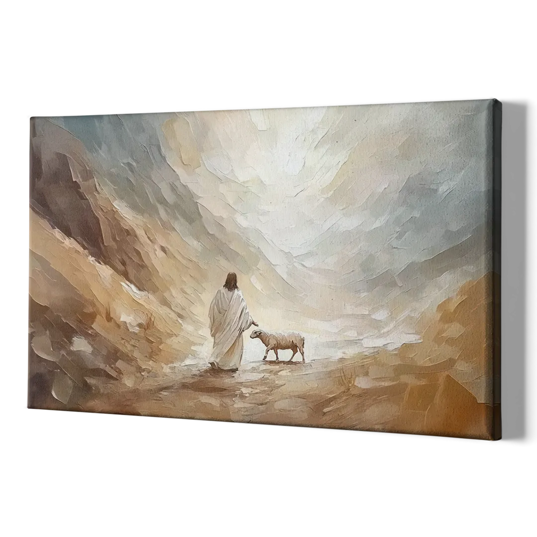 The Good Shepherd Abstract Christian - Canvas Print Art Sides