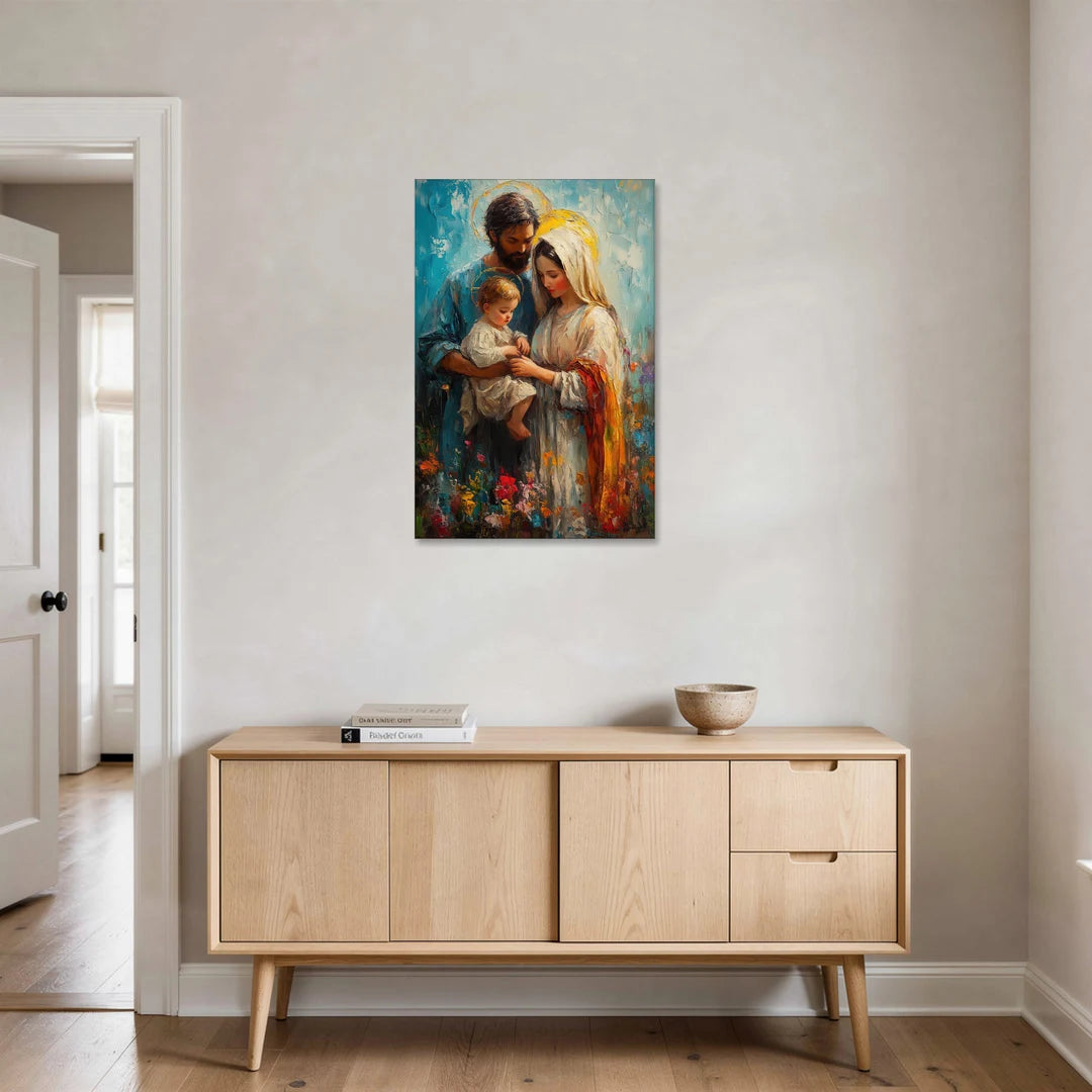 The Holy Family Christian Abstract - Canvas Wall Art - Coffee Table - 24x36