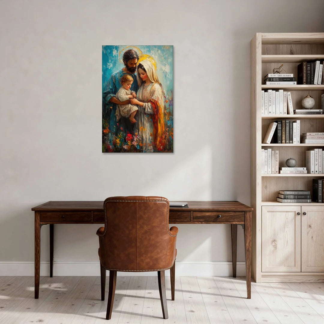 The Holy Family Christian Abstract - Canvas Wall Art - Office - 24x36