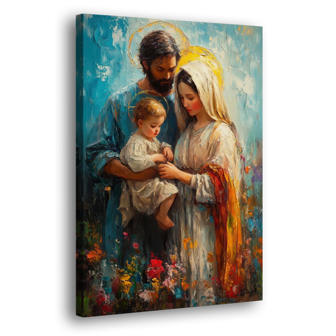 The Holy Family Christian Abstract - Canvas Wall Art - Side