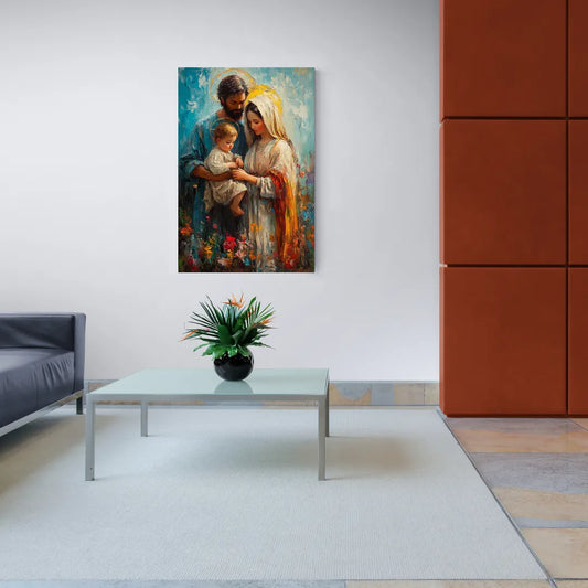 The Holy Family Christian Abstract - Canvas Wall Art Living Room