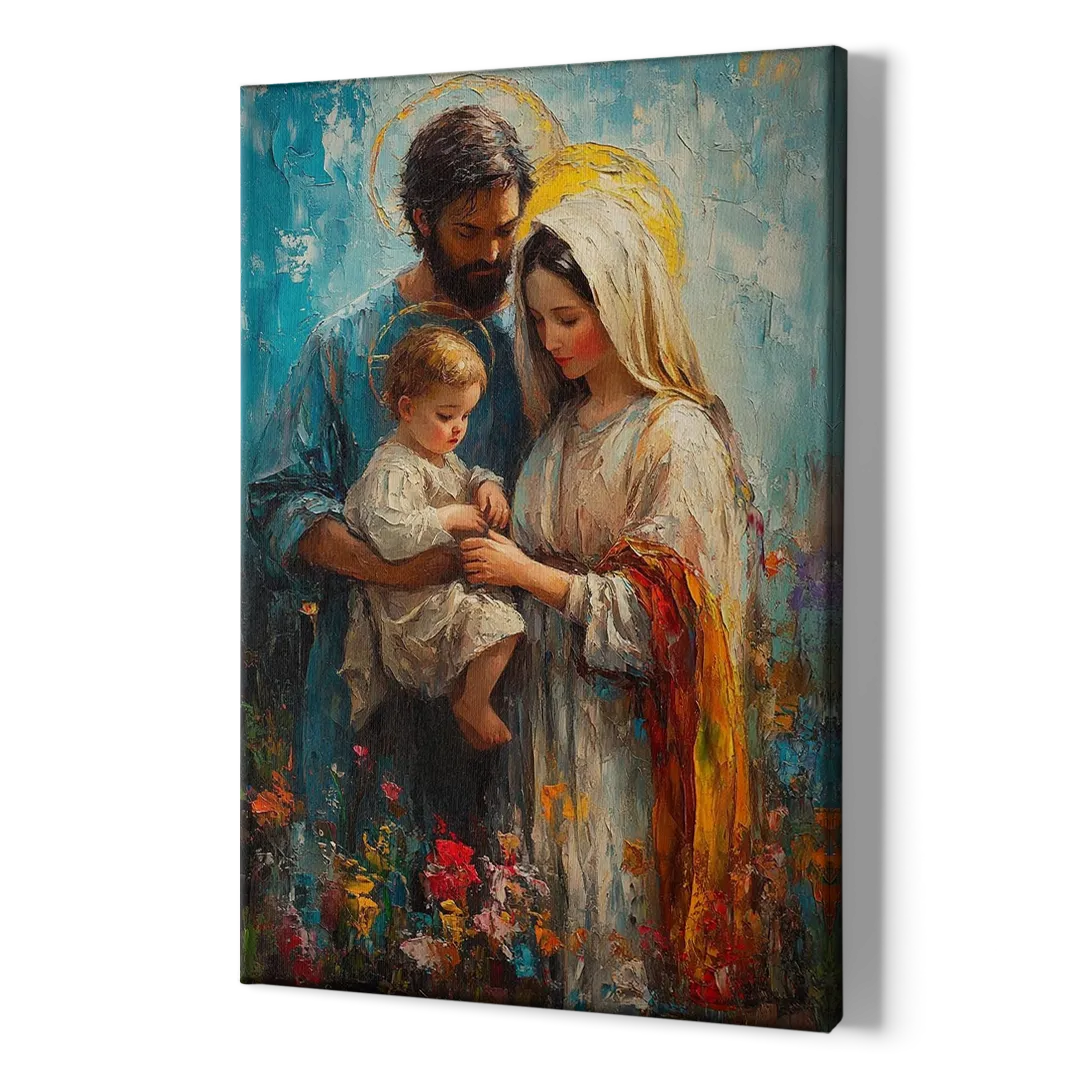 The Holy Family Christian Abstract - Canvas Print Art Sides