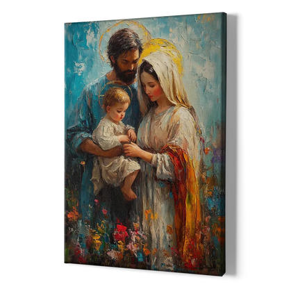 The Holy Family Christian Abstract - Canvas Print Art Sides