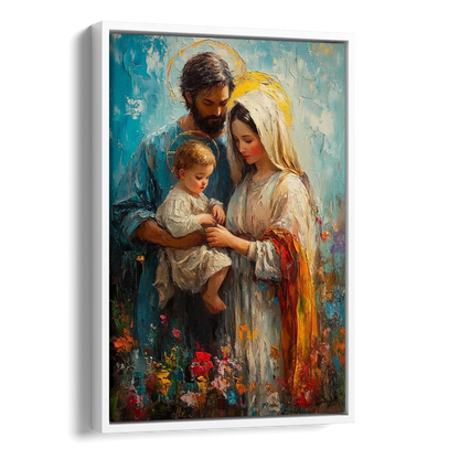 The Holy Family Christian Abstract Side - White Canvas Wall Art